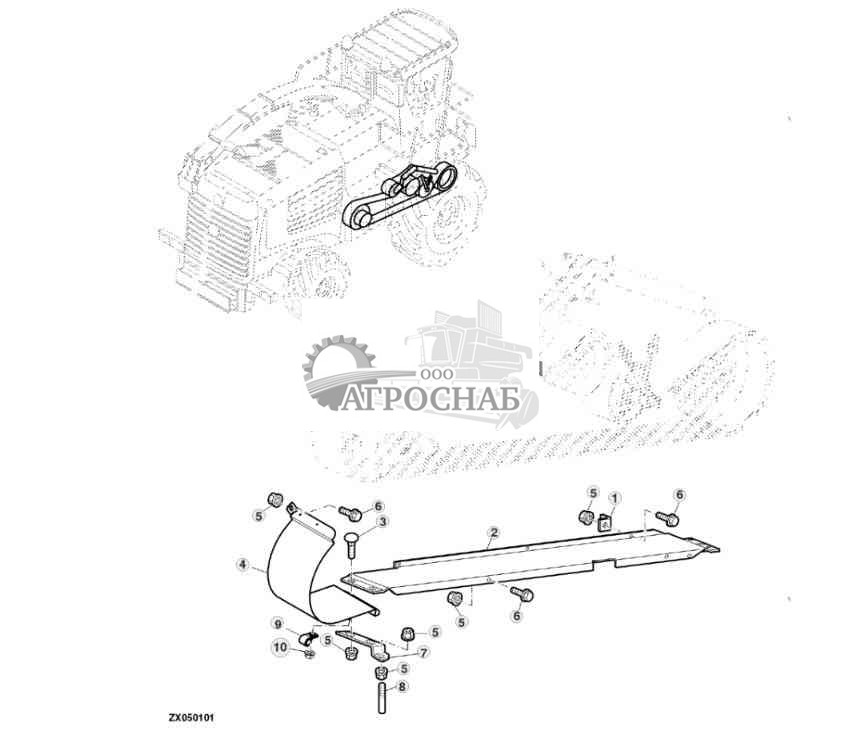 Направляющая ремня, главный привод 